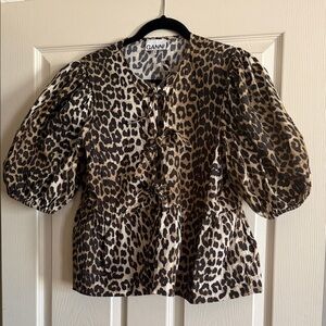 GANNI peplum leopard top size 40